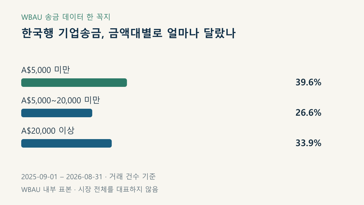 한국행 기업송금, 금액대별로 얼마나 달랐나
