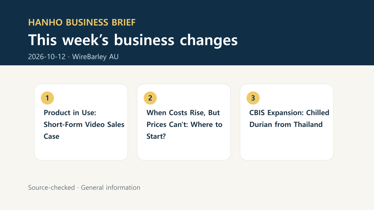 This week’s Australia–Korea business change summary